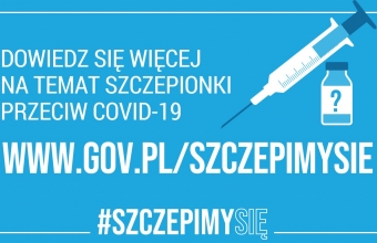 Plakat promujacy szczepienia przeciw covid