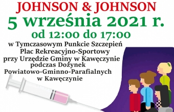 Plakat # szczepimy się przeciw COVID-19 Bez rejestracji 5 września 2021 od 12:00 do 17:00
