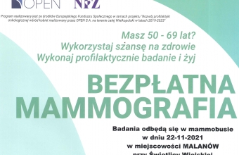 Informacja bezplatna mammografia
