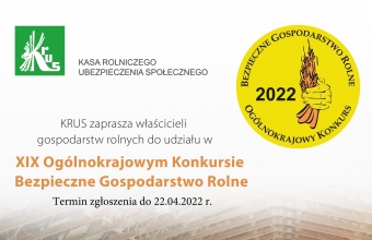 Informacja o konkursie bezpieczne gospodarstwo rolne