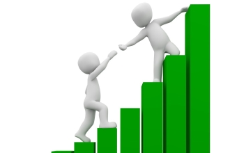 zielony wykres dwie postacie wspinajace sie