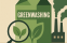 Karton, lupa i napis Greenwashing