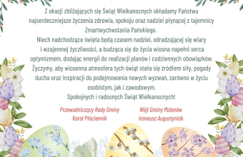 grafika z motywem wielkanocnym z tekstem