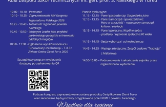 niebieska plansza z bialymi napisami
