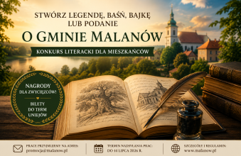 kolorwa grafika z pejzazem na pierwszym planie stara ksiega ptasie pioro i  atrament
