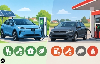 grafika przedstawiajaca samochody elektryczne przy stacjach ladowania